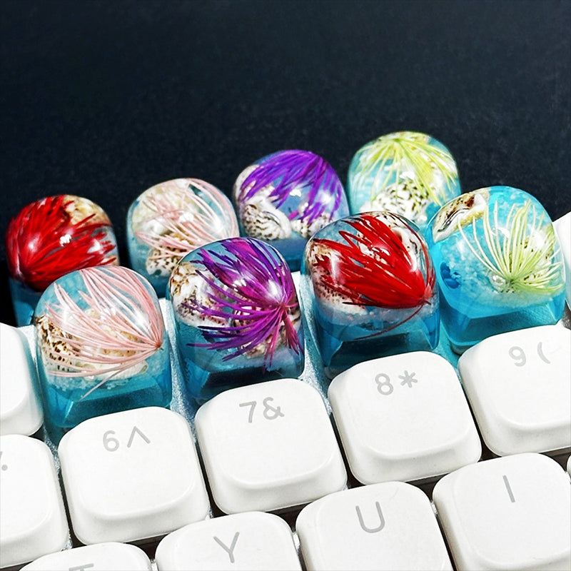 DIY Resin Keycaps, Beautiful Crafts, Sea Style